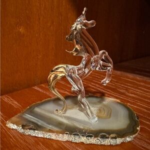 Vintage Blown Glass Unicorn